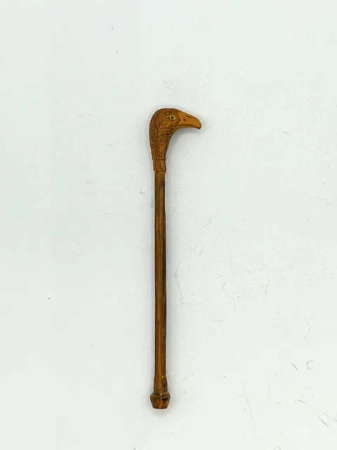 Vtg OOAK Antique Hand Painted Falcon Cane Artisan Dollhouse Miniature 1:12 1924