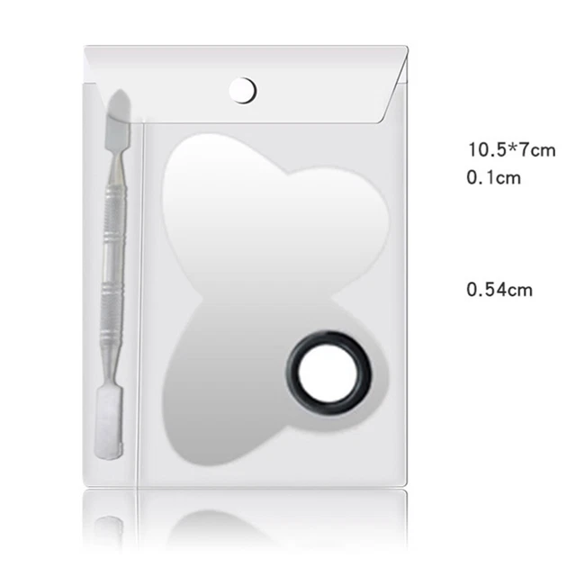 2 Pcs Nail Gel Mixing Pallete Coloring Stainless Steel Palette Stick