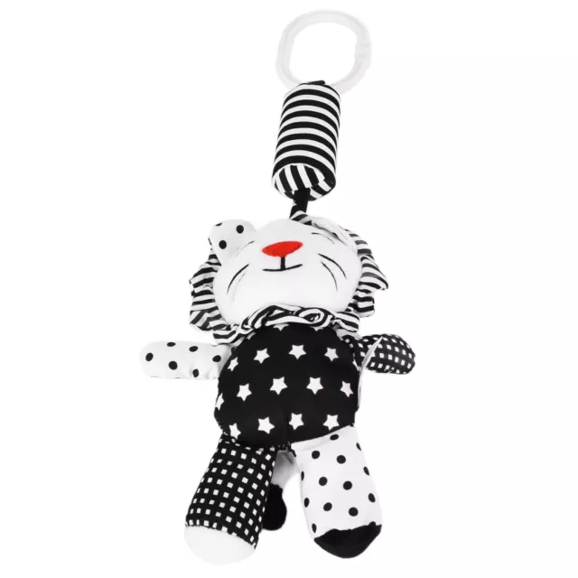 Baby Hanging Rattle Toys Stripe Stroller Plush Wind Chimes Black and White