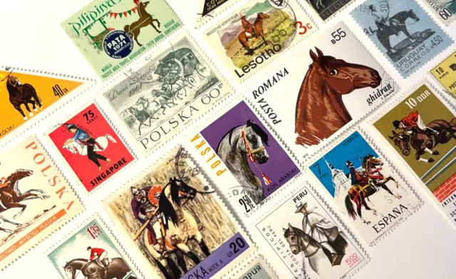 25 Stamp HORSIN' AROUND Fun Pack // Random Lot of Premium Horse Stamps