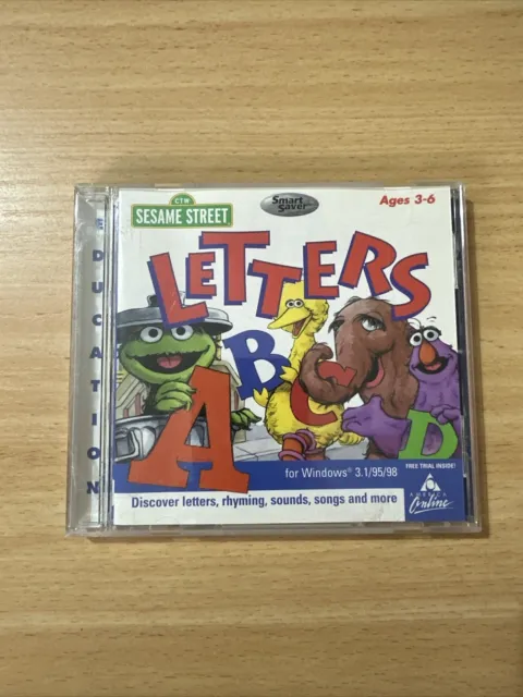 Sesame Street Letters Smart Saver Series (PC, 1998 Windows 3.1 95/98)