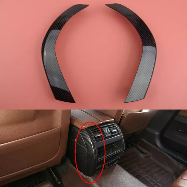 Carbon Fiber ABS Rear Air Vent Outlet Trim Cover Fit For BMW 5 F10 2011-2017 top