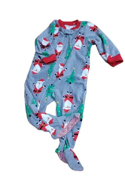 Boys Carter’s Fleece Footed Pajamas 18 Months Xmas Santa Holiday