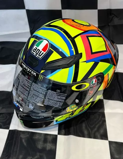 Valentino Rossi signed Soleluna 2017 AGV K1 full size helmet + COA & Photo proof 3