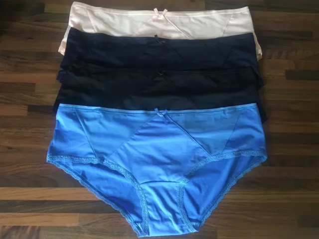 New Ex M&S Shorts Black Blue Peach Size 10 12 14 16 low rise Knickers