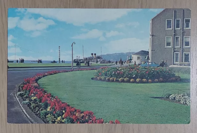 Ayrshire Postcard: Esplanade & Steam Ship, Largs, Firth of Clyde. NPO, Unposted