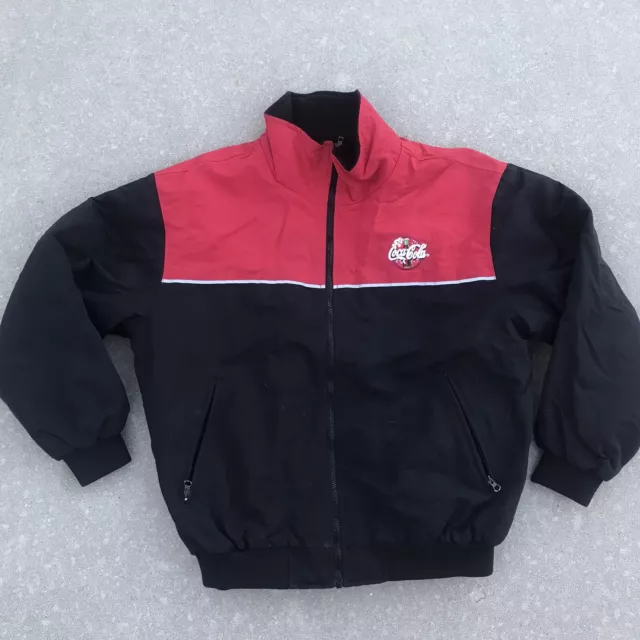 VTG Mens Sportsmaster 6390 COCA COLA Coke DELIVERY Jacket Coat Sz L Black/Red