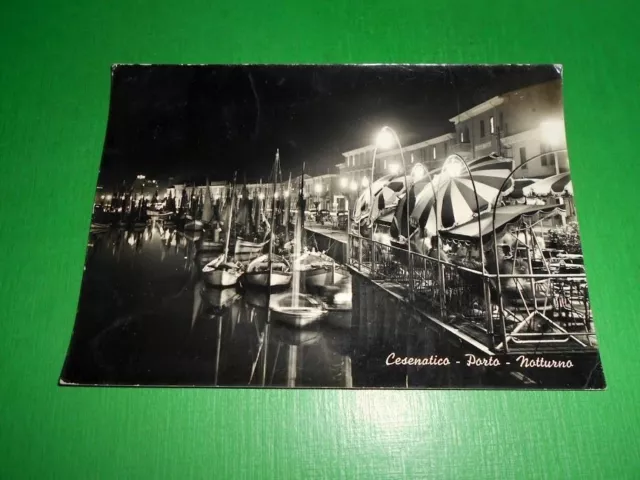 Cartolina Cesenatico  - Porto - Notturno 1961.