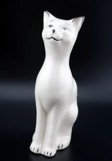 Lovely Belleek Irish Porcelain Cat Figurine Blue Mark 93 - 96