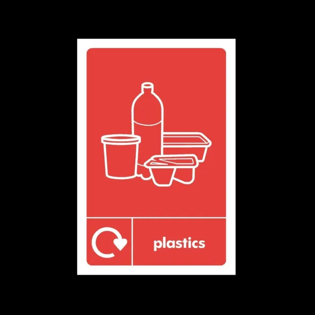 Plastic Waste Recycling - Plastic Sign or Sticker - Choose Size & Material