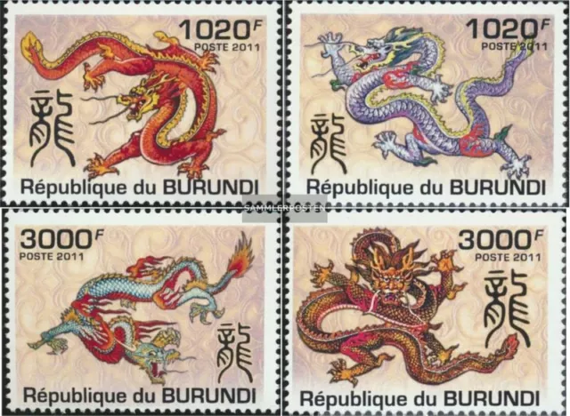 Burundi 2234-2237 (kompl. Ausgabe) postfrisch 2011 Jahr des Drachen 2012