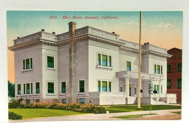 Alameda California CA Elks Home Vintage Postcard