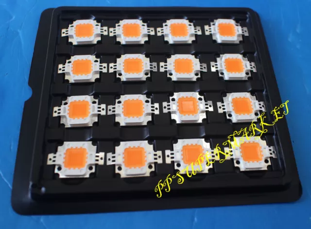10 Stck. 10 W 10 Watt Vollspektrum-LED-Chip, 380nm ~ 840nm Pflanzenwachstumsleuchten 3