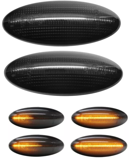 Dynamic LED Side repeater indicator Lights Smoked For Toyota Yaris 2005-13