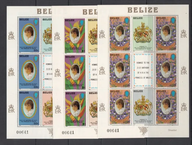 W576  Belize 1982  Diana  MATCHED NUMBER sheets  MNH