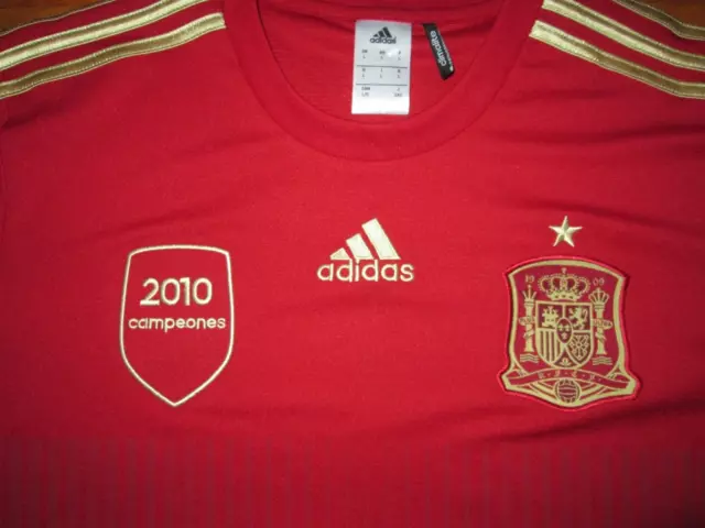 Adidas Spain National Team Soccer Jersey 2010 Campeones Men's Size Large