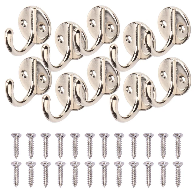 Lot Hanging Metal Single Hook Clothes Hat Coat Robe Wall Door Hangers Hooks US