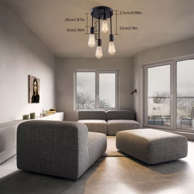 Chandeliers Semi Flush Mount Ceiling Lamp Fixture 4 LED Lights for Living Room
