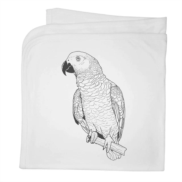 'Perroquet gris d'Afrique' couverture / châle en coton pour bébé (BY00018379)