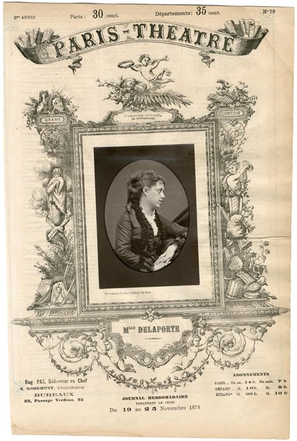 Tirage Albuminé Vintage Lemercier 1875 - Portrait Frédéric-Alexandre Febvre, Acteur, 8.5x12 Cm