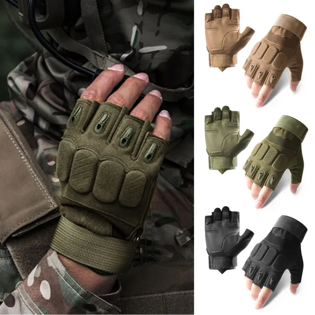 Gants tactiques demi-doigt pour hommes, équipement militaire d'extérieur,  randonnée, moto, cyclisme, sport, tir, chasse, Airsoft - AliExpress