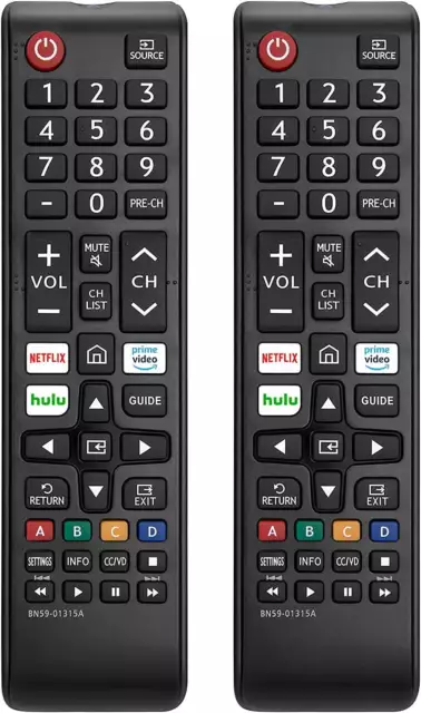 2 Pack Universal Remote for All Samsung Smart TV, LED, LCD, HDTV, 3D, Series TV