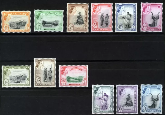 Swaziland 1956 Definitives Sg53/64 Mnh