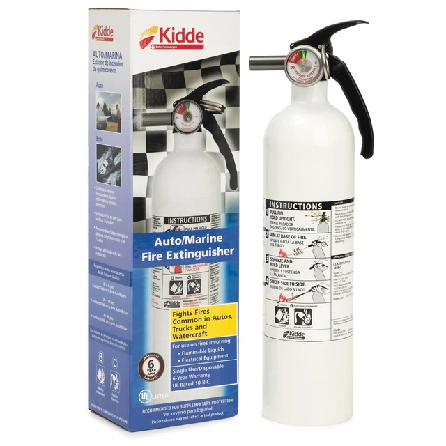 FIRE EXTINGUISHER For Car Truck Auto Marine Boat Kidde 2.9Lb 10-B:C Dry chemical