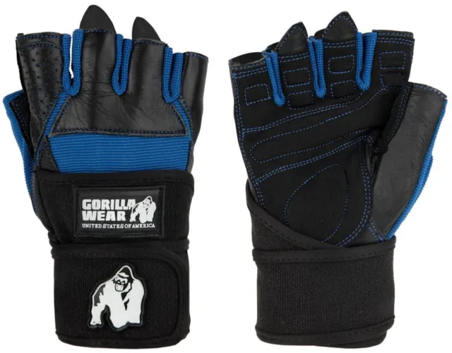 Gorilla Wear - Dallas Wrist Wraps Gloves (en negro/azul y negro/rojo)