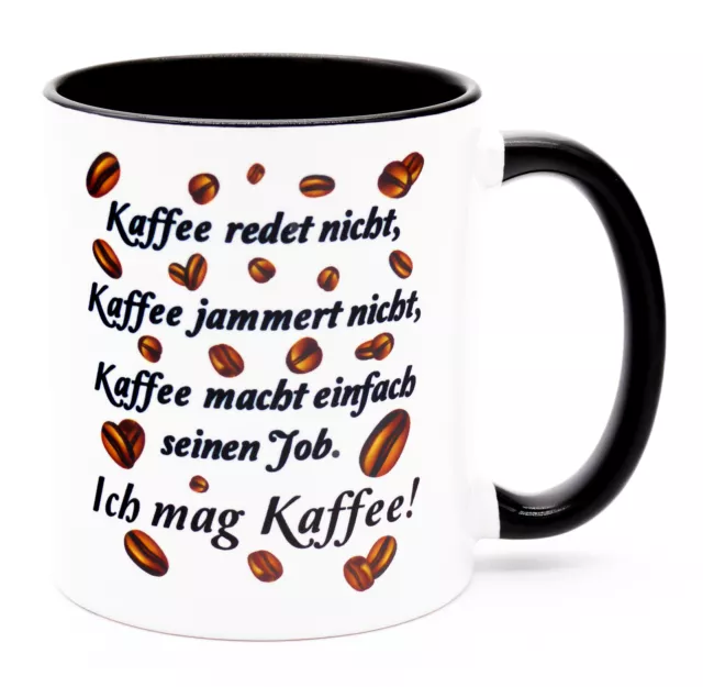 Kaffee redet nicht Tasse mit Spruch Lustig Büro Arbeit Witzig Kollege Kollegin