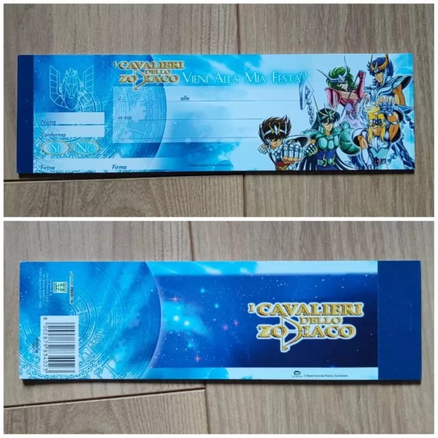 Saint Seiya Carnet D'invitation Fête 20 Chèques, Neuf, Italie