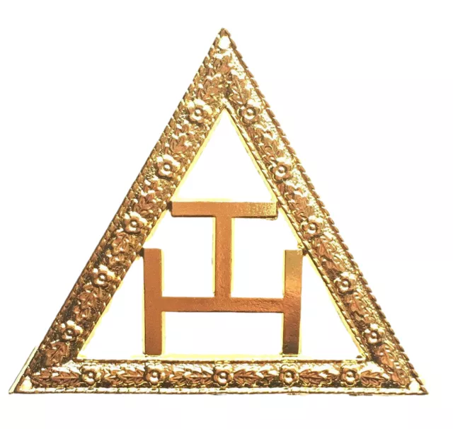 Large Triple Tau Orange Lodge Order Gold Gilt Plated for Collarette Sash 2