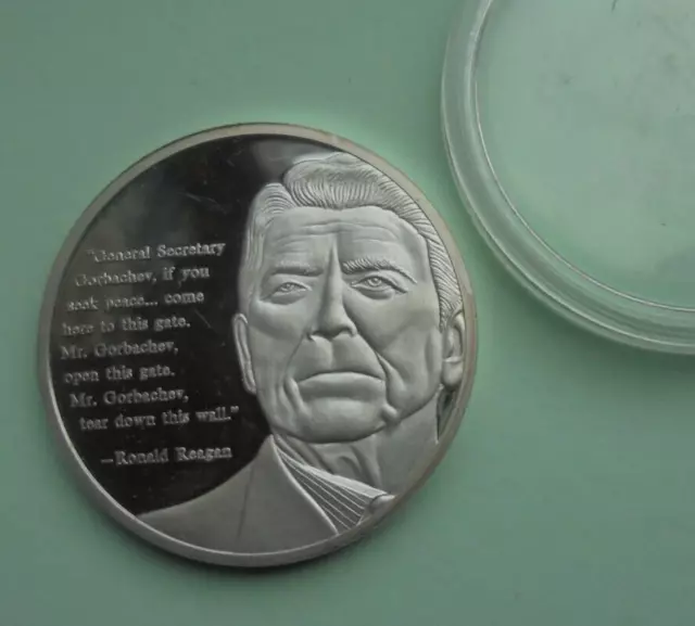 Great Leaders - Great Words, Ronald Reagen, Medallion, 28g, silver plated proof