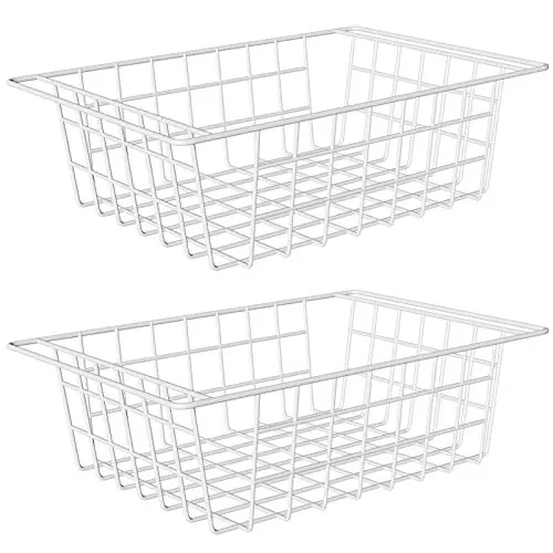 Freezer Organizer Bins Deep Basket Storage Rack 2 Packs NEW