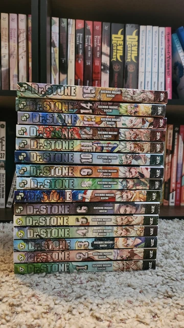 Dr. Stone English Manga Bundle Volumes 1 - 15 by Riichiro Inagaki