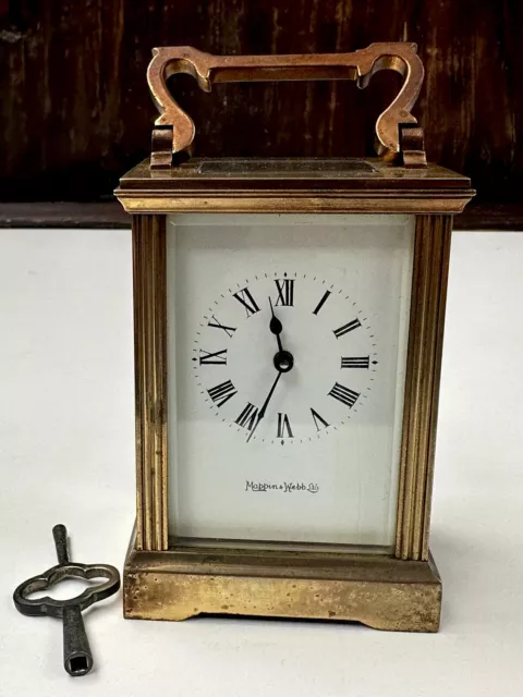 MAPPIN & WEBB Ltd BRASS MECHANICAL CARRIAGE  CLOCK French Movement