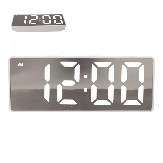 Digital Alarm Clock Temperature Display LED Mirror Electronic Clocks For Hom OBF