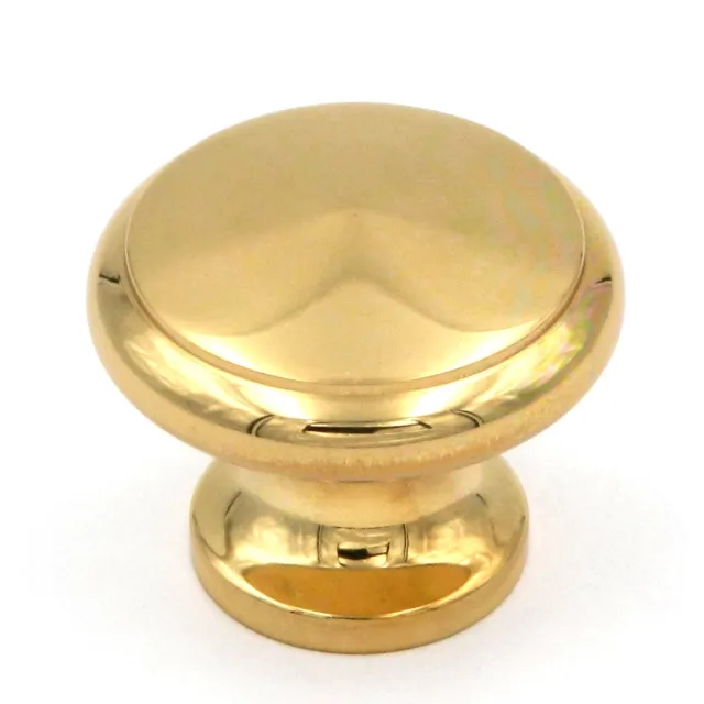 P9119 Polished Brass Solid Brass 1 1/8" Cabinet Knob Pulls Hickory Manor House