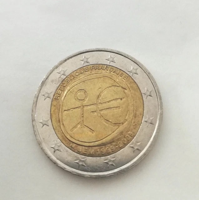 Piece très rare 2 euros - Commémorative République française - UEM 1999-2009