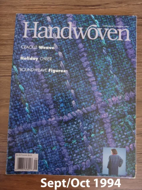 Sept Oct 1994 Handwoven Weaving Magazine Holiday Cheer Crackle Weave Boundweave
