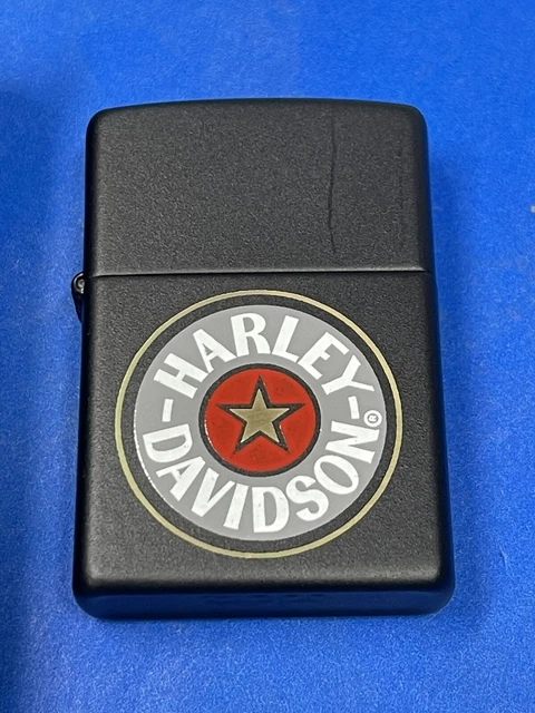 Zippo 2001 Harley Davidson Fat Boy Star  Black Matte Lighter Unfired In Box V093