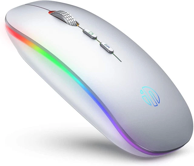 INPHIC LED Wireless Mouse, Rechargeable Silent 2.4G Wireless Computer Mouse with