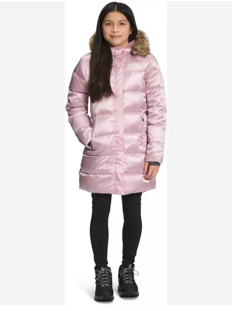 NWT The North Face Girls North Down Long Parka Comeo Pink Size XXL