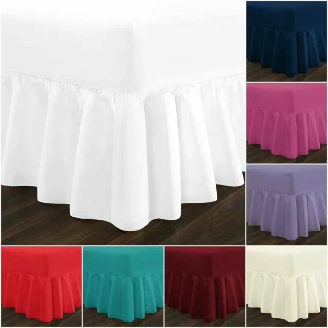 Plain Dyed Valance Sheet Poly-Cotton OR Fitted Sheet Single Double & King Sizes