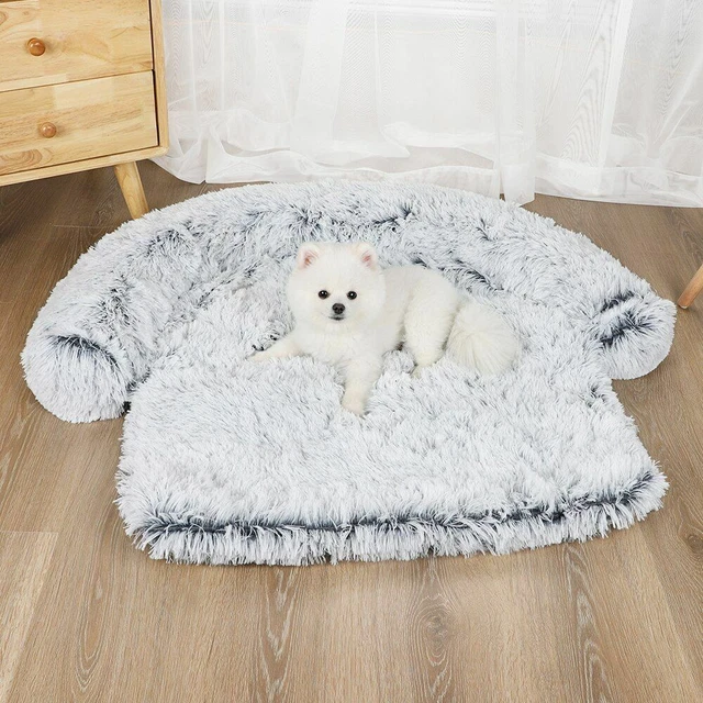 Super Soft Fur Pets Sofa Bed Portable Lightweights Solid Comfy Calming Dogs Beds