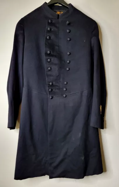 Late 1800s Early 1900s Knights Templar Ceremonial Masonic Black Wool Frock Coat