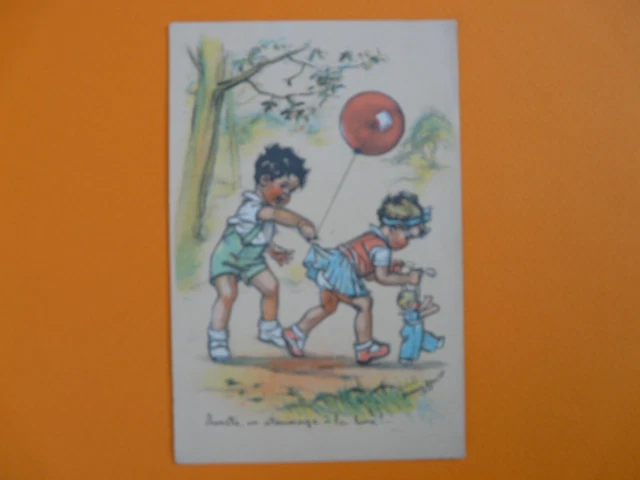 CPA - GERMAINE BOURET - chouette, un atterrissage à la lune ! EUR 2