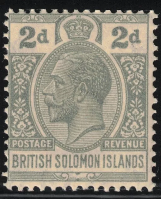 1923 British Solomon Islands Scott 46 2p Gray Wmk 4 Mint MNH