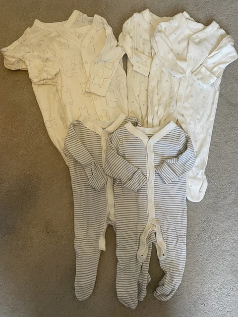 M&S Baby Bundle, Gender Neutral, 0-3 Month Bundle, Sleepsuits
