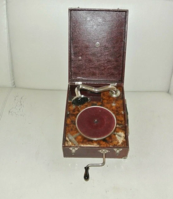 ANCIEN JOUET GRAMOPHONE Tourne Disque 1930 Pacific Tole Gege Jep EUR 10